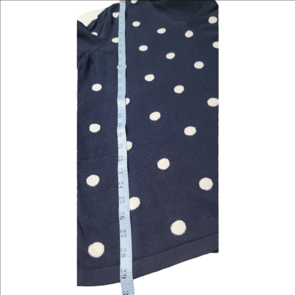 TOMMY HILFIGER Cotton Navy With White Polka Dots V-neck Sweater Size XL - Picture 9 of 9